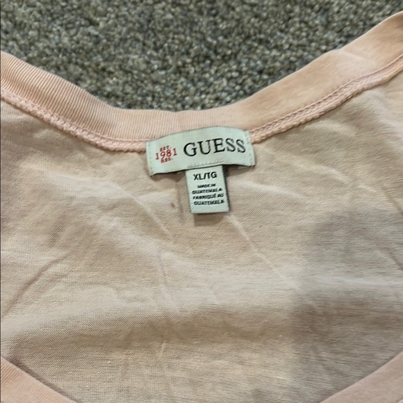 Guess Pink Short Sleeve Tee with Gold Logo - Picture 3 of 3